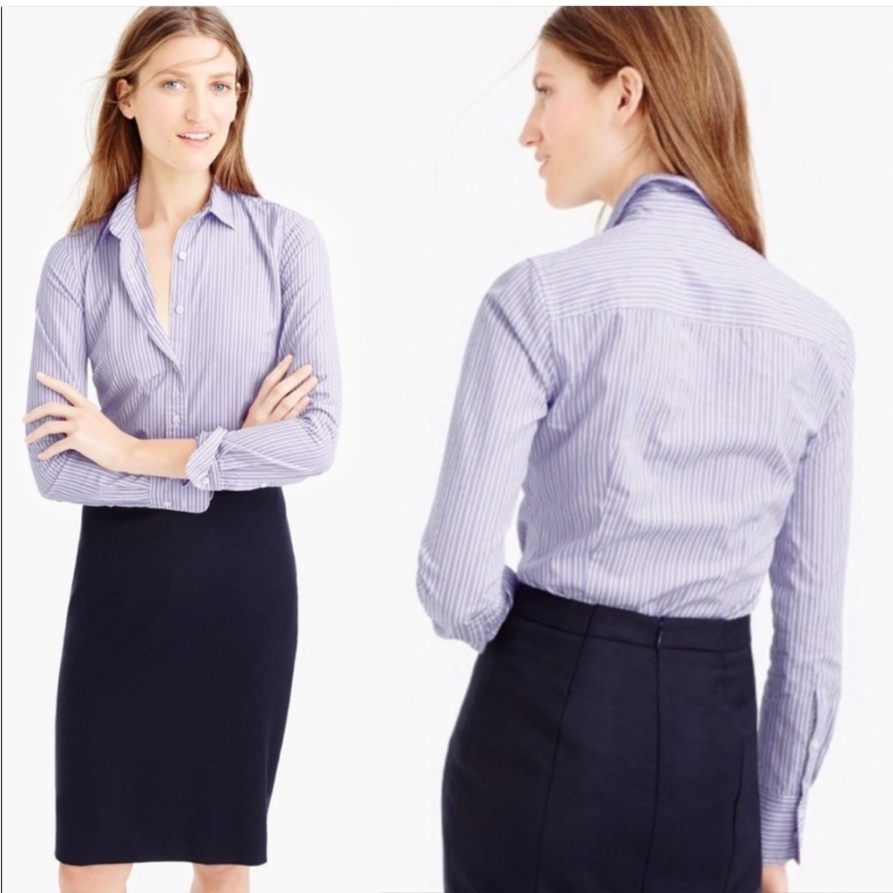 JCrew Purple Striped Button Down Shirt. Excellent used condition. Size 10!